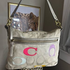 Authentic Rare Coach Signature Stripe Multi-Color Collection Bag💗